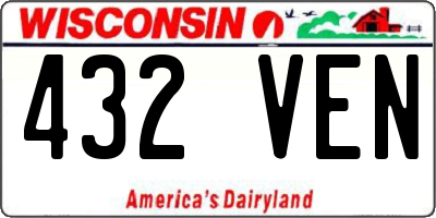 WI license plate 432VEN
