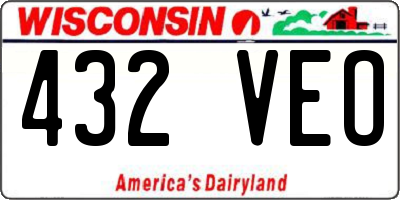 WI license plate 432VEO
