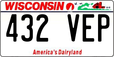 WI license plate 432VEP