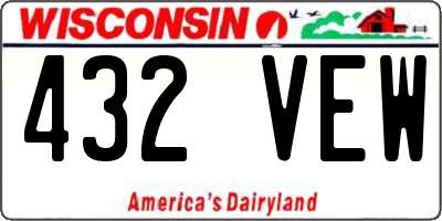 WI license plate 432VEW