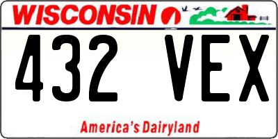 WI license plate 432VEX