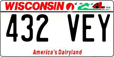 WI license plate 432VEY