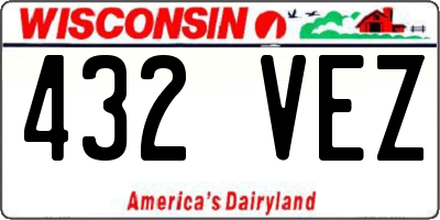 WI license plate 432VEZ