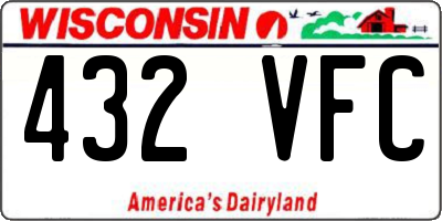 WI license plate 432VFC