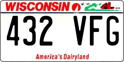 WI license plate 432VFG