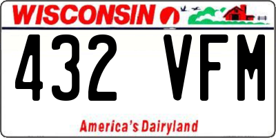 WI license plate 432VFM