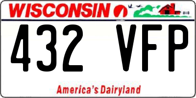 WI license plate 432VFP