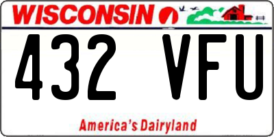 WI license plate 432VFU