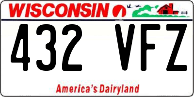 WI license plate 432VFZ