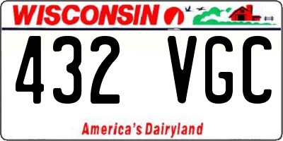 WI license plate 432VGC