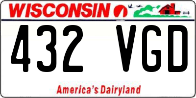 WI license plate 432VGD