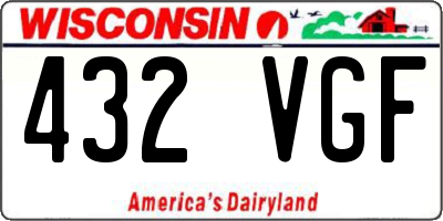 WI license plate 432VGF