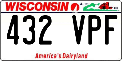 WI license plate 432VPF