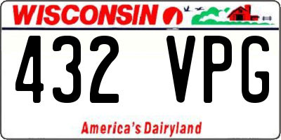 WI license plate 432VPG