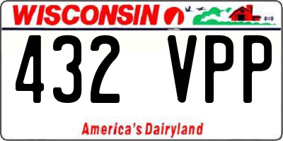 WI license plate 432VPP