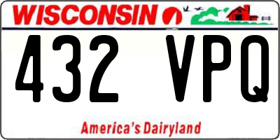 WI license plate 432VPQ