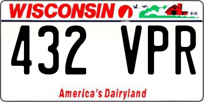 WI license plate 432VPR