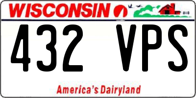 WI license plate 432VPS