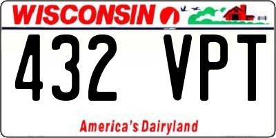 WI license plate 432VPT