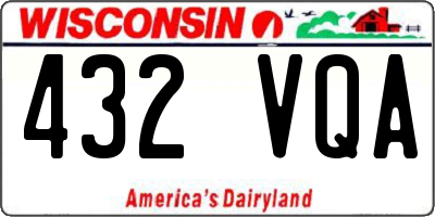 WI license plate 432VQA