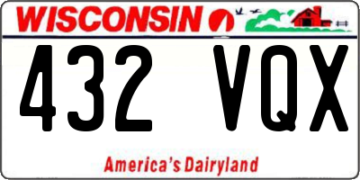 WI license plate 432VQX