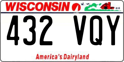 WI license plate 432VQY