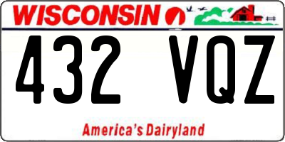 WI license plate 432VQZ