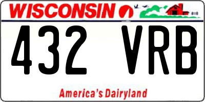 WI license plate 432VRB