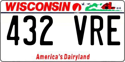 WI license plate 432VRE