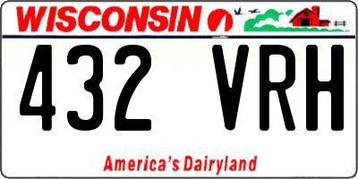 WI license plate 432VRH