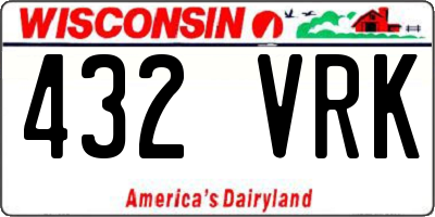 WI license plate 432VRK