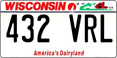 WI license plate 432VRL
