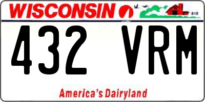 WI license plate 432VRM