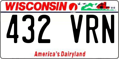 WI license plate 432VRN