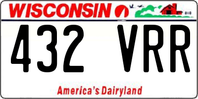 WI license plate 432VRR