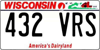 WI license plate 432VRS
