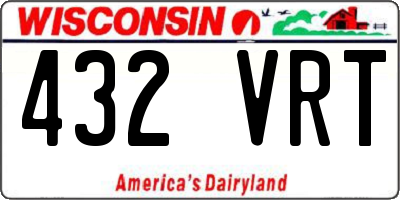 WI license plate 432VRT