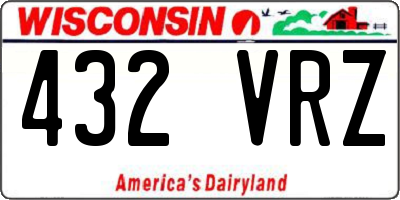 WI license plate 432VRZ