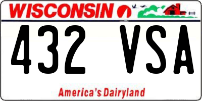WI license plate 432VSA