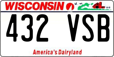 WI license plate 432VSB