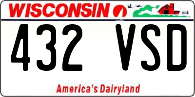 WI license plate 432VSD