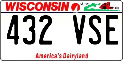 WI license plate 432VSE
