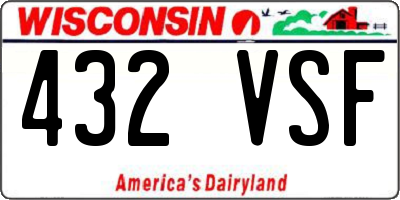 WI license plate 432VSF