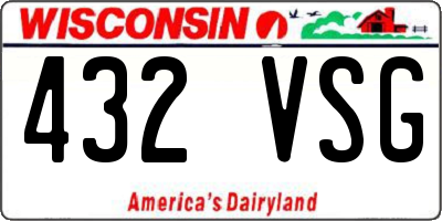 WI license plate 432VSG