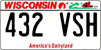 WI license plate 432VSH