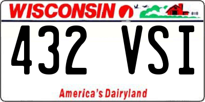 WI license plate 432VSI