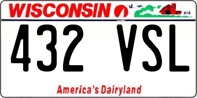 WI license plate 432VSL