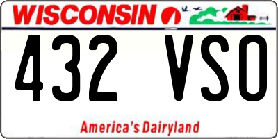 WI license plate 432VSO
