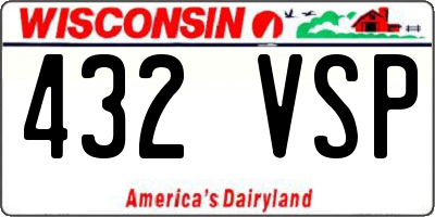 WI license plate 432VSP
