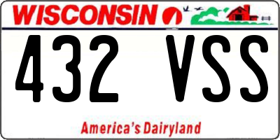 WI license plate 432VSS